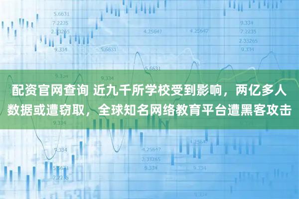 配资官网查询 近九千所学校受到影响，两亿多人数据或遭窃取，全球知名网络教育平台遭黑客攻击